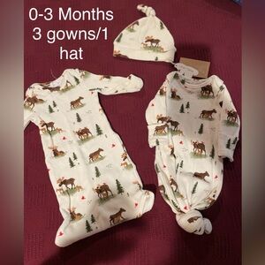 Baby knotted gowns. 0-3 months.